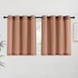 NICETOWN Terracotta Linen Kitchen Curtains 36 inch Length, Decorative Thick Flax Small Window Treatments Privacy Assured with Light Filtering for Bedroom/Bathroom, W55 x L36, 2 Panels
