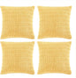 Fancy Homi 4 Packs Yellow Decorative Throw Pillow Covers 22x22 Inch for Living Room Couch Bed Sofa, Rustic Farmhouse Boho Home Decor, Soft Striped Corduroy Square Cushion Case 55x55 cm