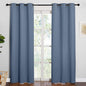 NICETOWN Triple Weave Thermal Insulated Ring Top Blackout Window Curtains for Guest Room (Stone Blue, Double Panels, 42 inches x 84 inches)