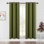 NICETOWN Living Room Blackout Window Curtains Thermal Insulated Solid Grommet Blackout Drapery Panels for Christmas Decoration (One Pair,42 by 72-Inch,Olive Green)