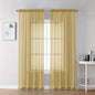 Chyhomenyc Gold Sheer Curtains 78 Inches Long 2 Panels Set for Living Room, Light Filtering Voile Lightweight Bedroom Curtains, Rod Pocket Solid Window Treatment Drapes, Each 42W x 78L