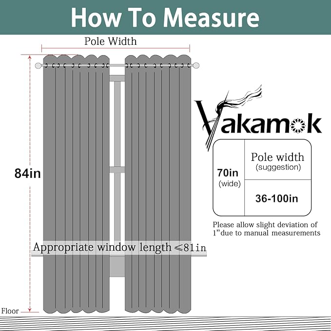 Yakamok Blackout Curtains Room Darkening Thermal Insulated Window Panels,Solid Grommet Top Drapes for Bedroom/Living Room(70Wx84L, Navy Blue, 2 Panels)