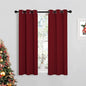 NICETOWN Christmas Burgundy Window Curtains Blackout Drapes, Thermal Insulated Solid Grommet Blackout Curtains/Draperies for Living Room (1 Pair, 29 by 45 inches, Burgundy Red)