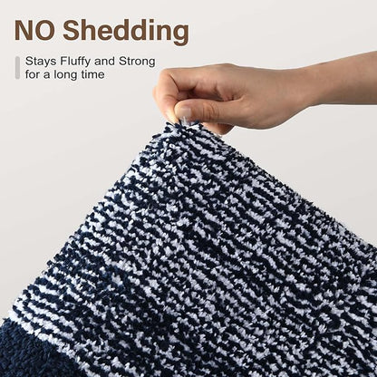 48x24 Long Bathroom Rugs Washable Non Slip, Dark Blue Bath Mat for Bathroom Floor Tub, Soft Absorbent Quick Dry Mats for Shower,Bathtub,Home Decor