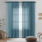 OVZME 2 Pieces Dusty Blue Sheer Curtains 84 inches Long-Lightweight Soft Window Treatment Panels for Master Room/Living Room, 2 Panels=84" W, Each W42 x L84