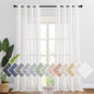 NICETOWN Linen Textured White Sheer Curtains for Living Room, Privacy Chic Sheer Curtains Window Treatment Semi Privacy Drapes for Farmhouse/Cottage, W52 x L120, 1 Pair