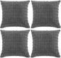 Fancy Homi 4 Packs Dark Grey Decorative Throw Pillow Covers 20x20 Inch for Living Room Couch Bed Sofa, Modern Farmhouse Boho Home Decor, Soft Plush Corduroy Square Cute Accent Cushion Case 50x50 cm
