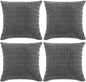 Fancy Homi 4 Packs Dark Grey Decorative Throw Pillow Covers 16x16 Inch for Living Room Couch Bed, Rustic Modern Farmhouse Boho Home Decor, Soft Plush Corduroy Cute Square Accent Cushion Case 40x40 cm