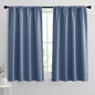 RYB HOME Short Blackout Curtains for Bedroom, Room Darkening Insulated Summer Heat Light UV Blocking Energy Saving Drapes for Nursery, Width 42 by Length 48, Stone Blue, Set of 2