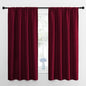 NICETOWN Wine Red Blackout Curtains 63 inches Long for Living Room, Darkening Window Curtain Panels, Easy-Care Solid Thermal Insulated Draperies/Drapes for Daughter Room