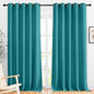 NICETOWN Blackout Room Divider Curtains 118 inches Long 2 Panels, Grommet Sliding Door Curtains Solid Window Treatments Sound Reducing for Living Room, W66 x L118, Peacock Teal