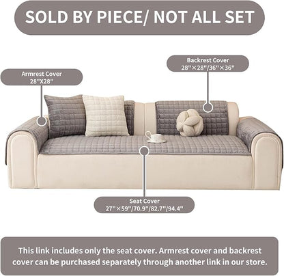 Velvet Couch Covers for Dogs, Dog Sectional Couch Covers, Pet Couchs Cover for Large Sectional, Couchs Protector for Dogs, Sectional Sofa Cover for Pet Washable(1PC,Dark Grey,27.6"×94.4")