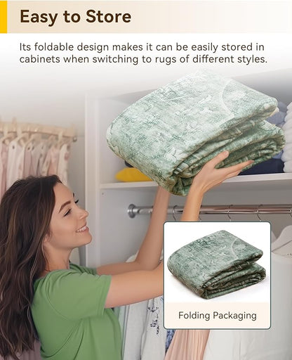 Area Rugs 3'x12' Runner Rug Non Slip Washable for Kitchen Hallway Bedroom Beside Laundry Room Bathroom Rug, Floor Carpet, Dark Green Gray