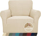 ZNSAYOTX 1 Piece Jacquard Chair Slipcovers for Living Room High Stretch Chair Covers with Arms Anti Slip Pets Friendly Couch Sofa Armchair Cover Furniture Protector (Chair, Light Beige)