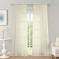 OWENIE Extra Long Cream Sheer Curtains 96 Inches Long 2 Panels Set, Soft Lightweight Airy Voile Sheer Curtain for Bedroom Living Room, Rod Pocket Solid Color Farmhouse Curtains, 59" Wx96 L Inch