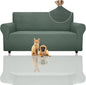 ZNSAYOTX Super Stretch Couch Cover (72"-92") Universal Sofa Covers with Elastic Bottom, Dog Cat Pets Friendly Washable Furniture Protector Fitted Sofa Slipcovers Stay in Place (Pea Green, Sofa)