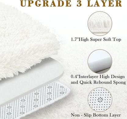 Super Soft Circle Rugs for Girls Princess Castle Toddlers Play Tent 6 Diameter Circular Area Rugs for Kids Bedroom Baby Room Decor Round Shag Playhouse Carpets(Φ6, Cream)