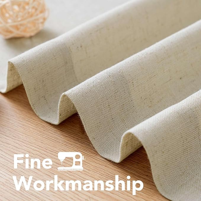 H.VERSAILTEX Living Room Linen Curtains - Semi Sheer, Nickel Grommet, Energy Saving, Light Filtering Window Treatments - 2 Panels, 52 x 96 Inch