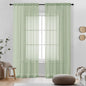 OVZME Light Green Sheer Curtains 72 Inches Long 2 Panels - Soft Light Filtering Window Sheer Panels for Living Room/Bedroom, Top Dual Rod Pocket, 1 Pair, Each 42Wx72L Inches