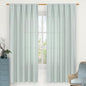 LAMIT Linen Blended Curtains 72 inch for Bedroom, Linen Textured Light Filtering Drapes Rod Pocket Boho Neutral Panels for Farmhouse/Living Room, 2 Panels, 52 x 72 Inch, Light Blue