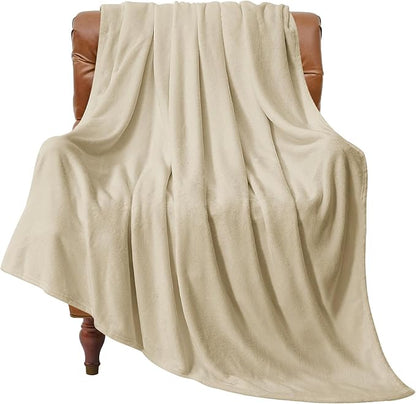 BEDELITE Fleece Blanket Linen Throw Blankets for Couch & Bed, Luxury Plush Cozy Fuzzy Blanket 50" x 60", Super Soft Warm Lightweight Throw Blanket for Travel Camping