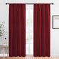 NICETOWN Christmas Burgundy Curtains Blackout Drapes - Home Decorations Thermal Insulated Solid Blackout Living Room Curtains/Draperies for Present (1 Set, 42 x 84 inches, Red)