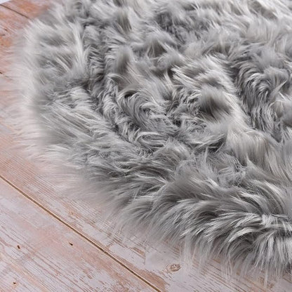 ORINOVA Large Area Rugs 9x12 Living Room Grey Fluffy Rug Faux Sheepskin Washable Fuzzy Fur Rugs for Bedroom Rectangle Nursery Rug
