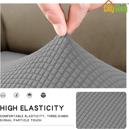 Easy-Going Stretch Cushion Cover Sofa Cushion Furniture Protector Sofa Seat Sofa slipcover Sofa Cover Soft Flexibility with Elastic Bottom(Oversized Sofa Cushion, Light Gray)