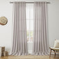 Nanspring Stone Grey Linen Curtains 84 Inch Length 2 Panels Set for Living Room Simple Modern Light Filtering Semi Sheer Curtain Back Tab and Rod Pocket Neutral Luxury Drapes for Bedroom Office 52x84