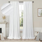 Sliding Glass Door Curtains 98 Inches Long 100% Blackout White Curtains for Bedroom Nursery Living Room Darkening Insulated Thermal Curtains for Summer Heat Lightweight Luxury Drape Playroom Classroom