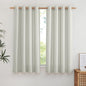 NICETOWN Thick Linen Gray Curtains 63 inches Long, Eyelet Top Privacy Assured with Light Filtering Drapes Flax Linen Blend Window Treatments for Bedroom, W55 x L63, 2 PCs
