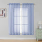 Simplebrand Denim Sheer Curtains 63 Inch Length 2 Panels, Rod Pocket Solid Color Window Sheer Curtain Panels, Elegant Curtains & Drapes for Living Room, Bedroom 2 Panels (Ivory, 42" W x 63" L)