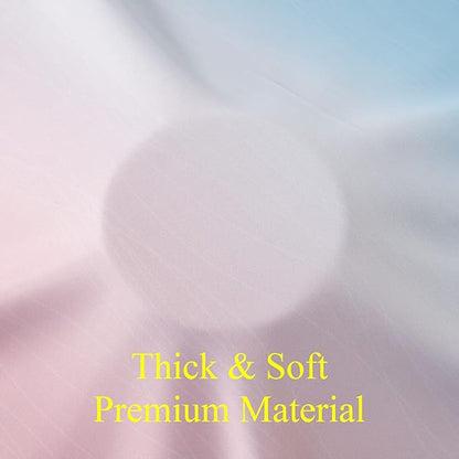 Estelar Textiler Pink and Blue Curtains 63 Inch Length 2 Panels, Ombre Total Blackout Curtains for Bedroom, Grommet Thermal Insulated Gradient Blackout Drapes for Kids Room, 42x63 Inch