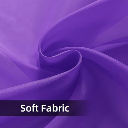 youleyar Solid Sheer Rod Pocket Curtain Voile Draperies 2 Panels White Beige Black Grey Coffee 52 Inch Width 108 Inch Long 1 Pair for Kitchen Bedroom Children Living Room Yard (Purple,52Wｘ108L)