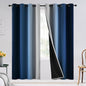 SimpleHome Blue Ombre 100% Blackout Curtains for Bedroom 72 Inches Long, Room Darkening Thermal Insulated Grommet Curtains for Living Room, 2 Panels, 52x72 inches Length