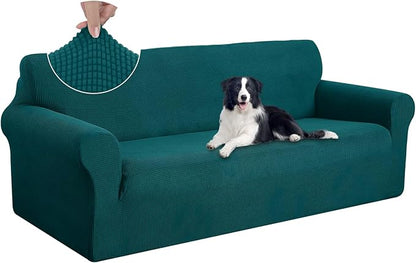 U-NICE HOME Stretch Couch Cover Sofa Cover Sofa Slipcover Furniture Protector for 4 Cushion Couch Sofa Pet Friendly(Oversized Sofa, Blue)
