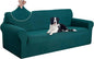 U-NICE HOME Stretch Couch Cover Sofa Cover Sofa Slipcover Furniture Protector for 4 Cushion Couch Sofa Pet Friendly(Oversized Sofa, Blue)