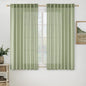 MIULEE Sage Green Linen Curtains 63 Inch Length 2 Panels for Bedroom Living Room, Soft Thick Linen Textured Kitchen Window Drapes Semi Sheer Light Filtering Back Tab Rod Pocket Burlap Look Decor