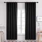 Deconovo Blackout Curtains, Thermal Insulated, W42 x L84 2 Panels, Back Tab, Machine Washable, Room-Darkening Drapes for Bedroom/Living Room Black