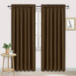 DWCN Blackout Curtains for Living Room Thermal Insulated, Energy Saving & Noise Reducing Bedroom Curtains, Brown, W 70x L 84 Inch, Set of 2 Rod Pocket Curtain Panels