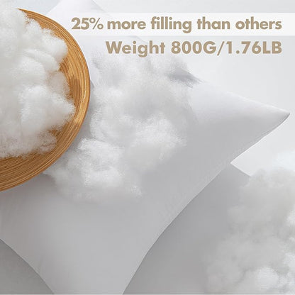 MIULEE Euro Pillows Inserts, Pack of 4 24x24 Inch 100% Virgin Microfiber Filling Throw Pillows for Bed Couch Sofa