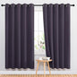 NICETOWN Bedroom Curtains Blackout Drapery Panels, 2 Panels, 70 x 72 inches, Greyish Purple, Three Pass Microfiber Thermal Insulated Solid Ring Top Blackout Window Curtains/Drapes