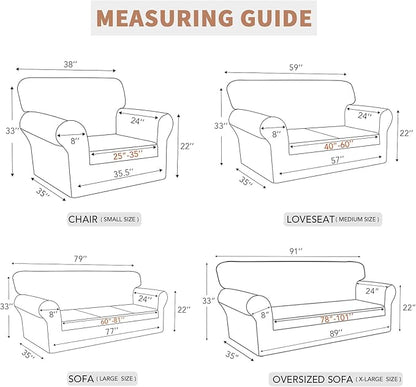 Easy-Going 100% Waterproof Loveseat Couch Cover, Dual Waterproof Sofa Cover, Stretch Jacquard Sofa Slipcover, Leakproof Furniture Protector for Kids, Pets, Dog and Cat (Loveseat, Cream)