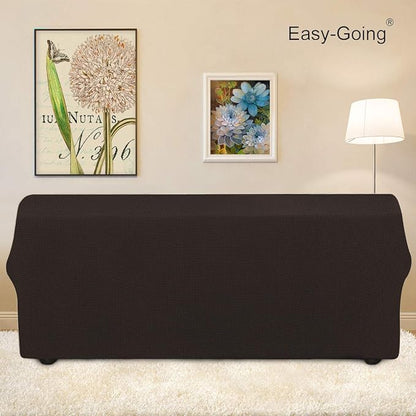 Easy-Going Stretch Oversized Sofa Slipcover 1-Piece Sofa Cover Furniture Protector Couch Soft with Elastic Bottom for Kids, Polyester Spandex Jacquard Fabric Small Checks Chocolate