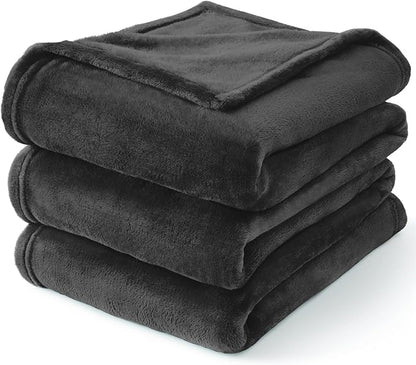 BEDELITE Fleece Blanket Charcoal Grey Throw Blankets for Couch & Bed, Luxury Plush Cozy Fuzzy 50x70 inches, Super Soft Warm Lightweight Throw for Travel Camping