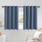 NICETOWN Stone Blue Short Curtains 36 inches Long for Kitchen, Grommet Sunlight Reducing Solid Vertical Window Treatments for Cafe & Home Office, 2 Panels, W52 x L36