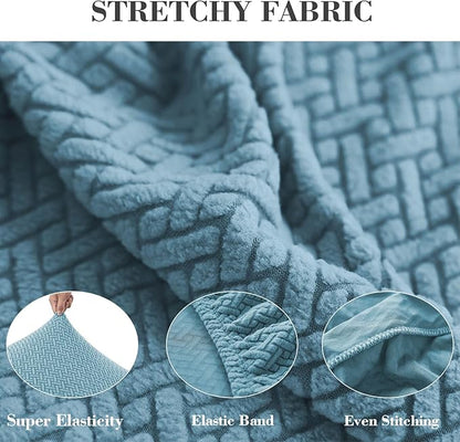 Sofa Covers Couch Covers for Sofa Pet Friendly Couch Cushion Covers Universal Sofa Covers Washable Stretch Slipcovers for Sectional Sofa (Texture Sea Blue,Chaise Cover)
