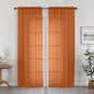 OWENIE Sheer Curtains 72 Inches Long 2 Panels Set, Light Filtering Sheer Curtain Rod Pocket Clear Drapes for Living Room Bedroom Window Sliding Door, Each 42 x 72 Inch, Orange