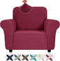 ZNSAYOTX Super Stretch Chair Slipcover (30"-47"), New Striped Sofa Chair Covers for Living Room, Dogs Pet Friendly Anti-Slip Chair Protector Spandex Armchair Slipcovers (Wine Red, Chair)