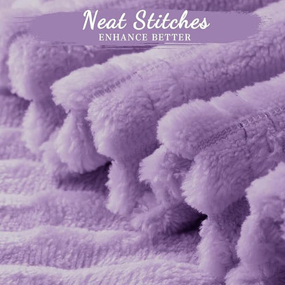 Buryeah 6 Pcs Flannel Throw Blanket Bulk 50 x 60 in Sleepover Blanket Outdoor Wedding Throw Lightweight, Oeko-tex Standard 100 Certified for Sofa Homeless Gifts (Pale Purple)